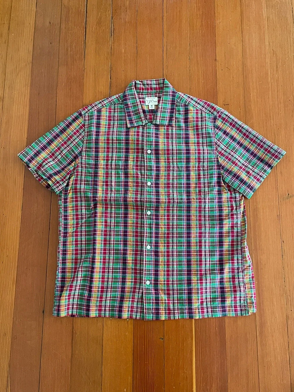 Men’s J.Crew Madras Short Sleeve Button Up